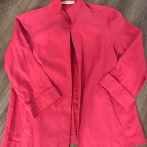 Linen Coldwater Creek pink blazer pockets  size XS